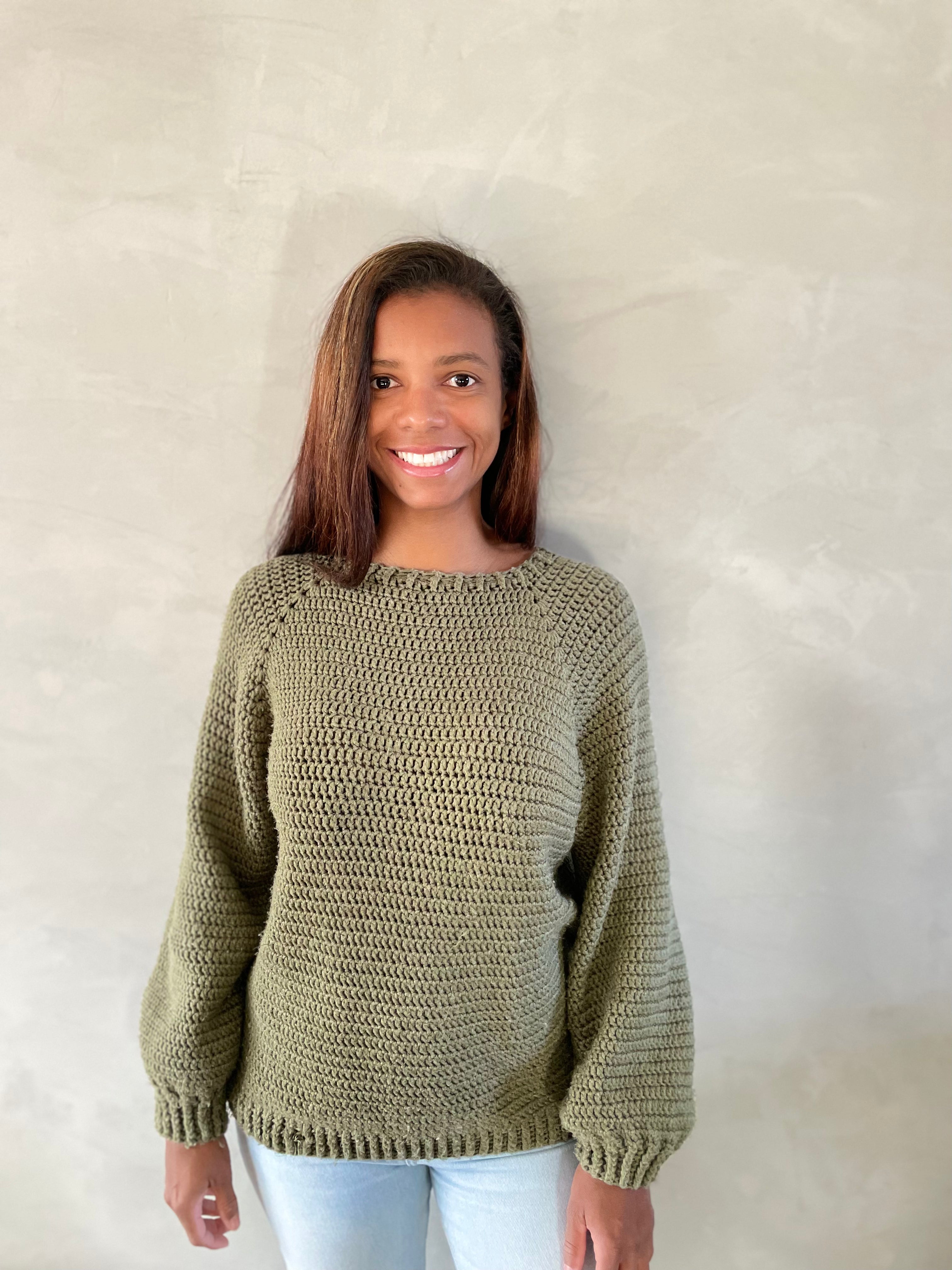 Suéter de crochê Areia