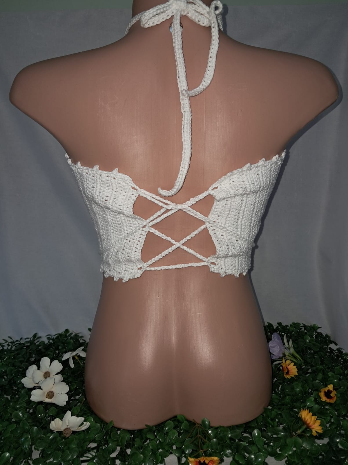 Top de crochê Flor do Campo