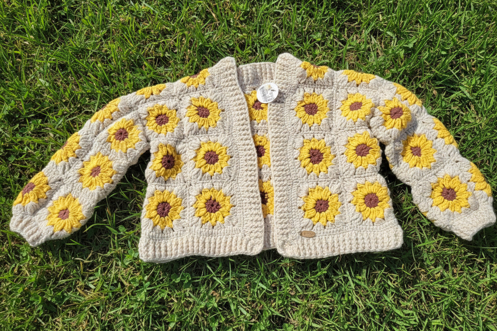 Suéter de crochê Girassol