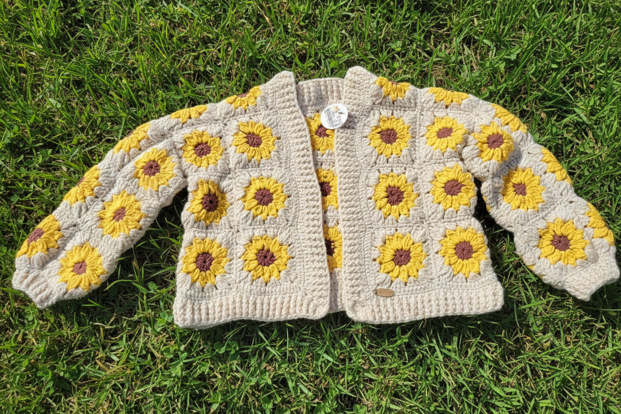 Suéter de crochê Girassol